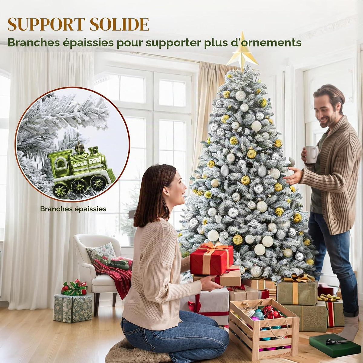 YITAHOME Sapin enneigé 182 cm