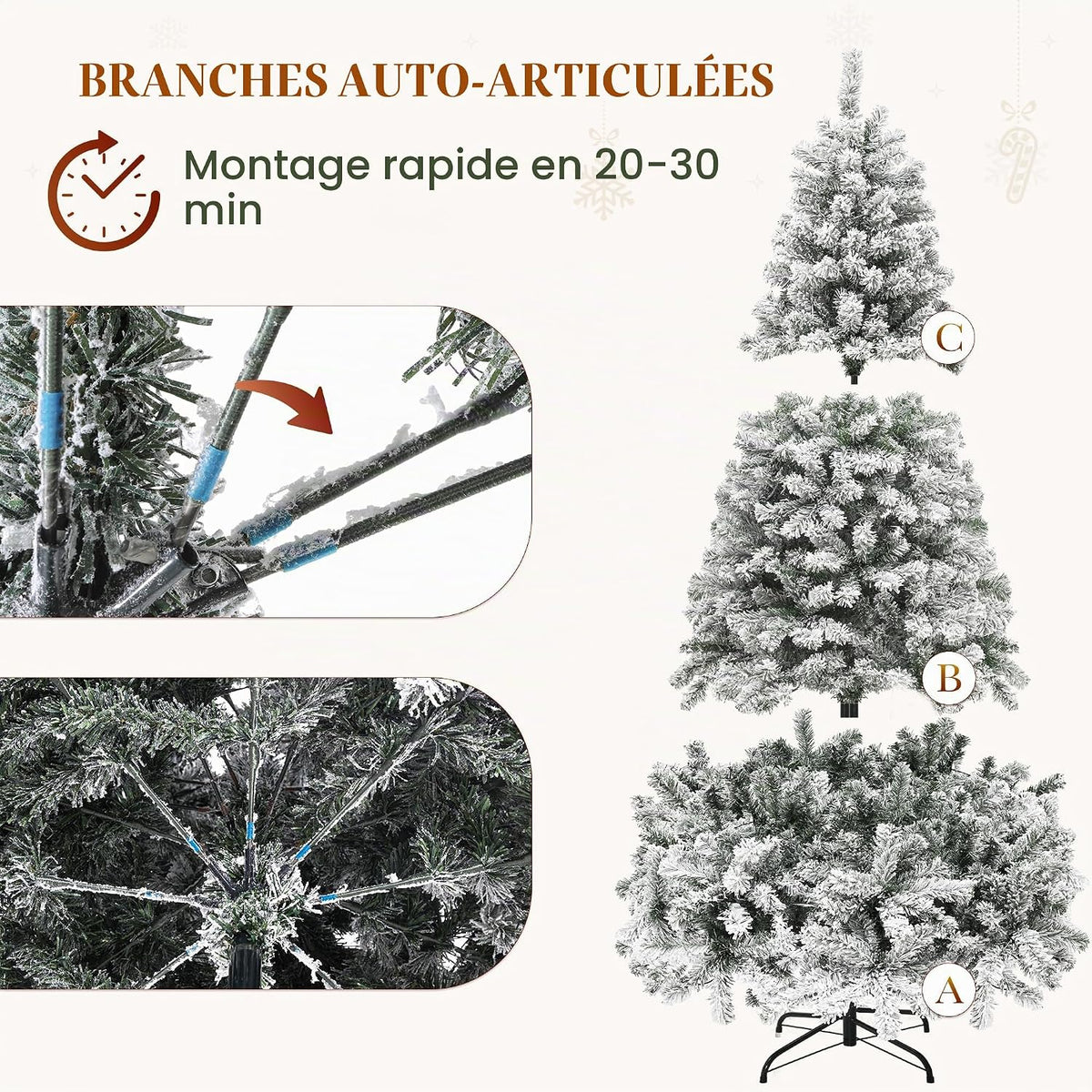 YITAHOME Sapin enneigé 182 cm