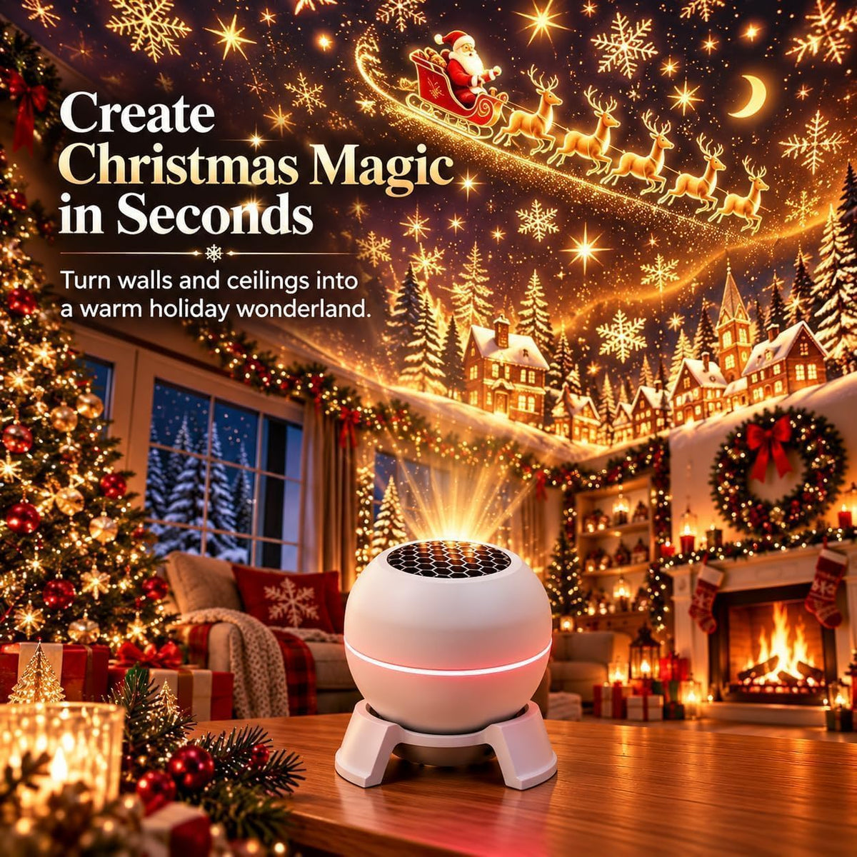 Veilleuse projecteur de Noël HD